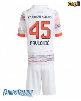 Bayern Munich Aleksandar Pavlovic #45 Echipament de Fotbal Replică 2025-26 Copii Deplasare (+ Șorturi)